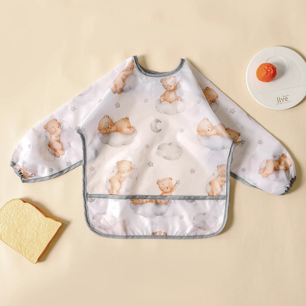Bavoir bébé imperméable à manches longues