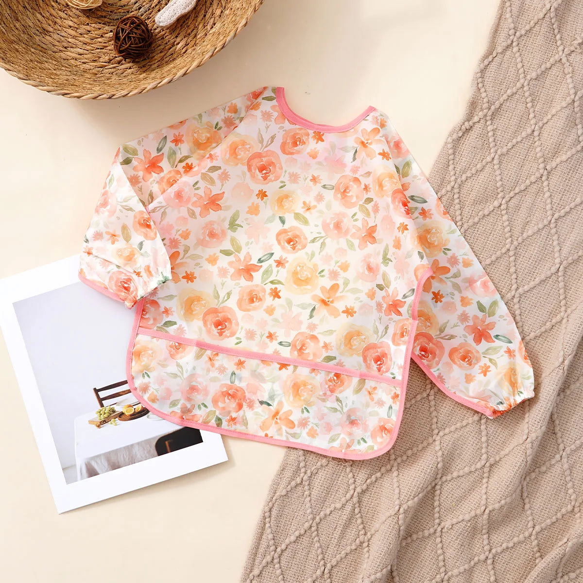 Bavoir bébé imperméable à manches longues