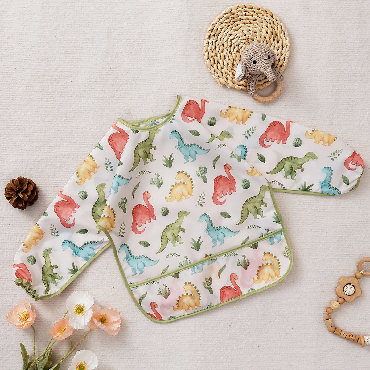 Bavoir bébé imperméable à manches longues