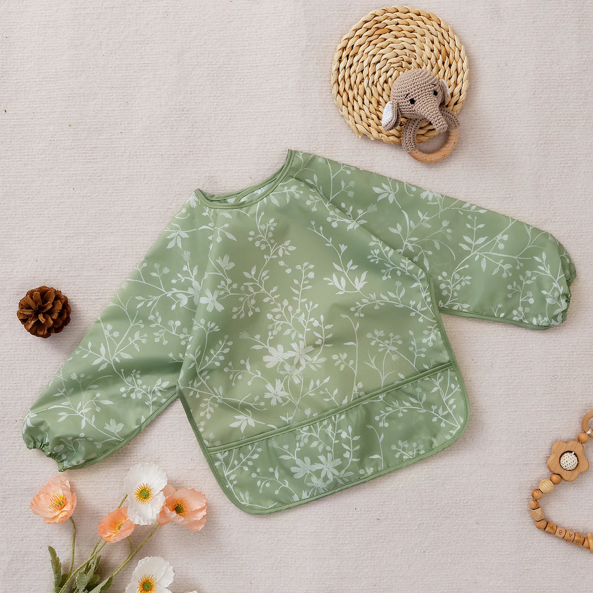 Bavoir bébé imperméable à manches longues