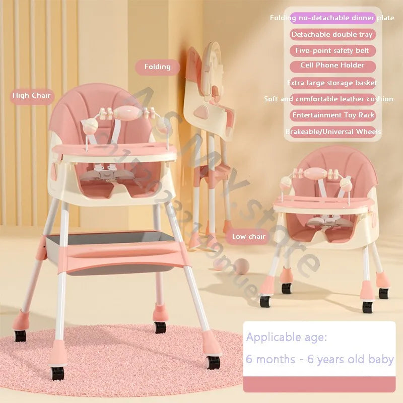 Options de couleurs pour la chaise haute bébé pliable