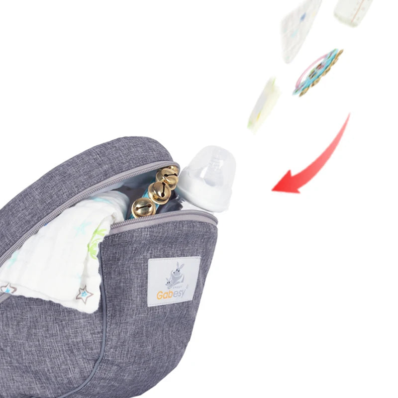 Compartiment zippé du siège de portage gris