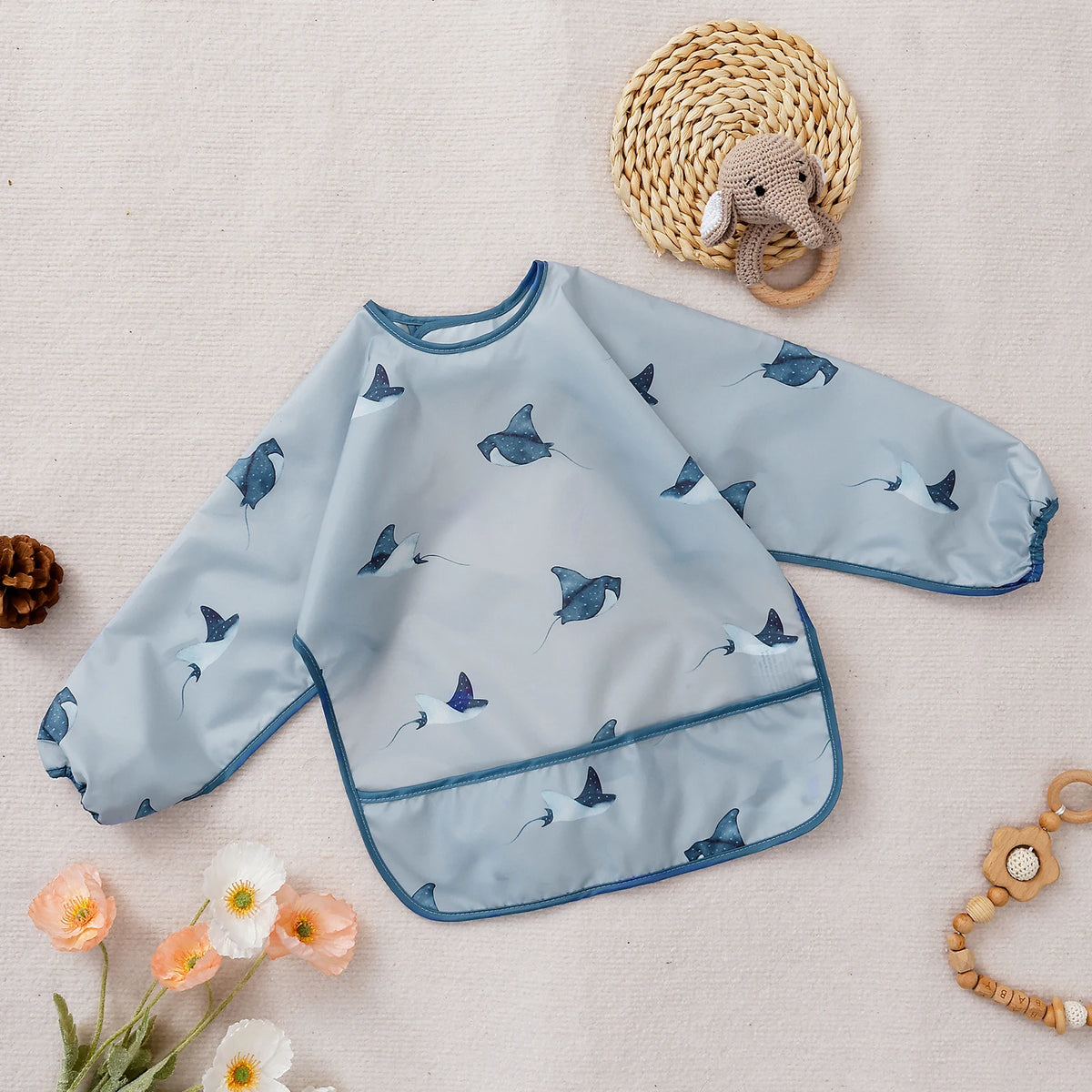 Bavoir bébé imperméable à manches longues