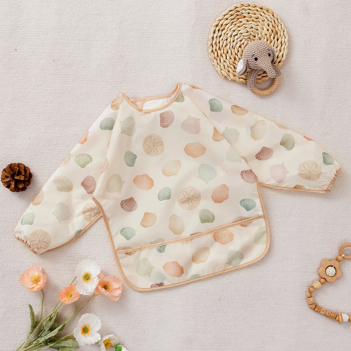 Bavoir bébé imperméable à manches longues