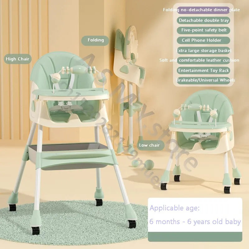 Visuel comparant plusieurs coloris de chaise haute bébé