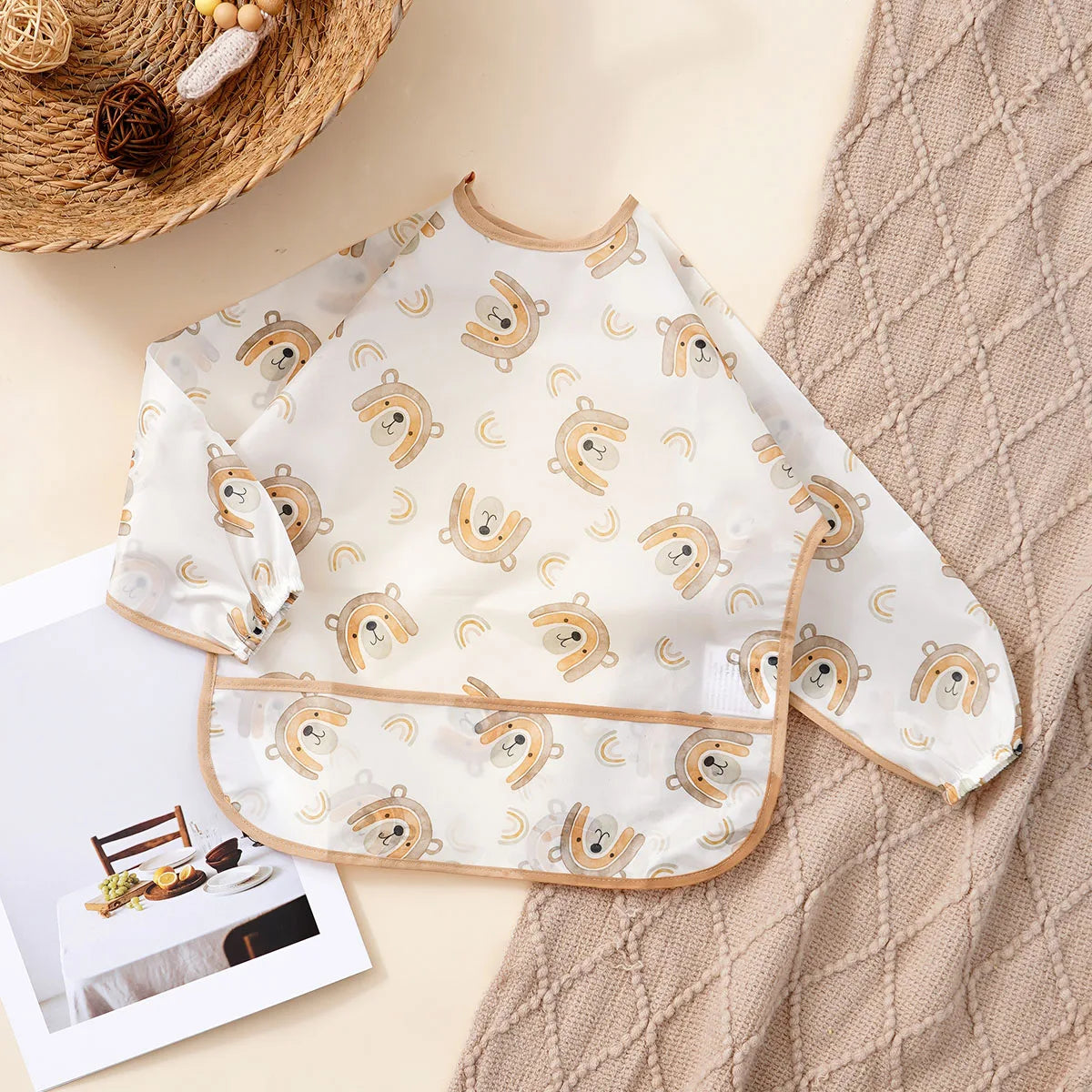 Bavoir bébé imperméable à manches longues