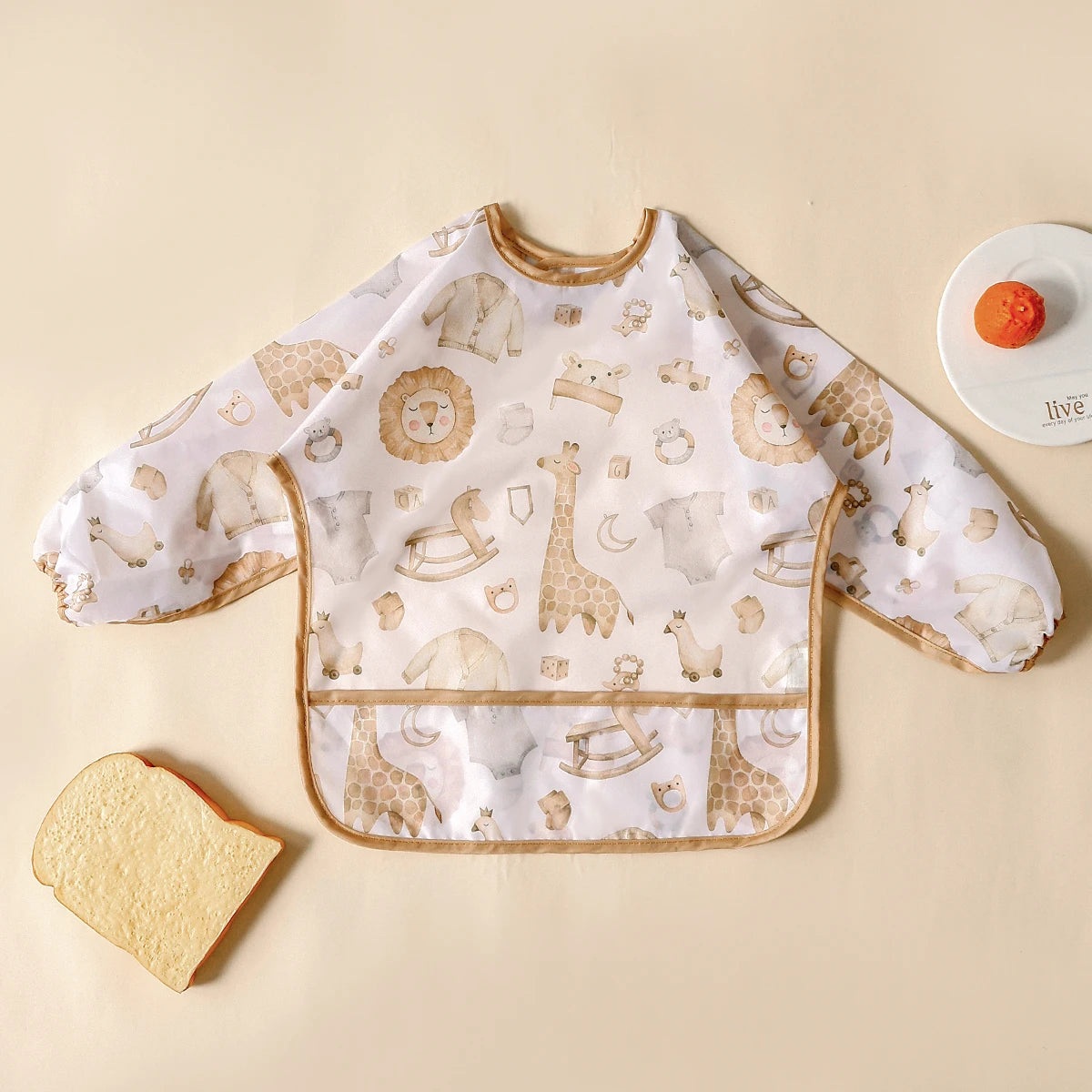 Bavoir bébé imperméable à manches longues