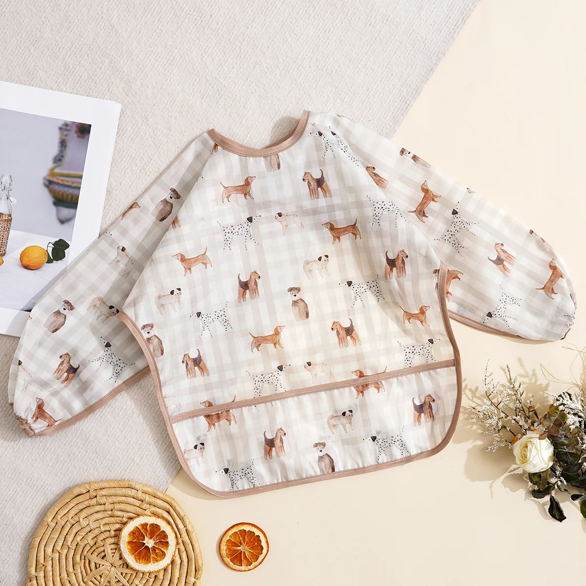 Bavoir bébé imperméable à manches longues