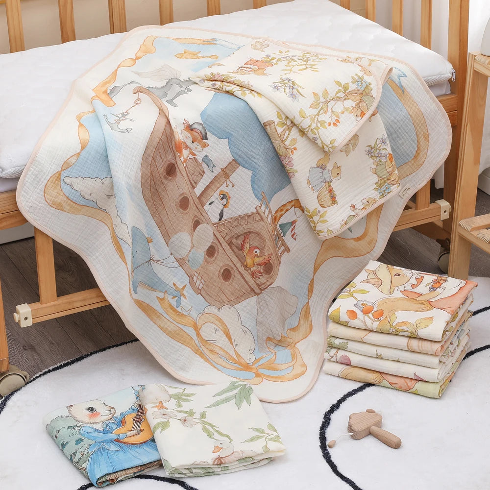 Serviette bébé en gaze de coton douce et absorbante