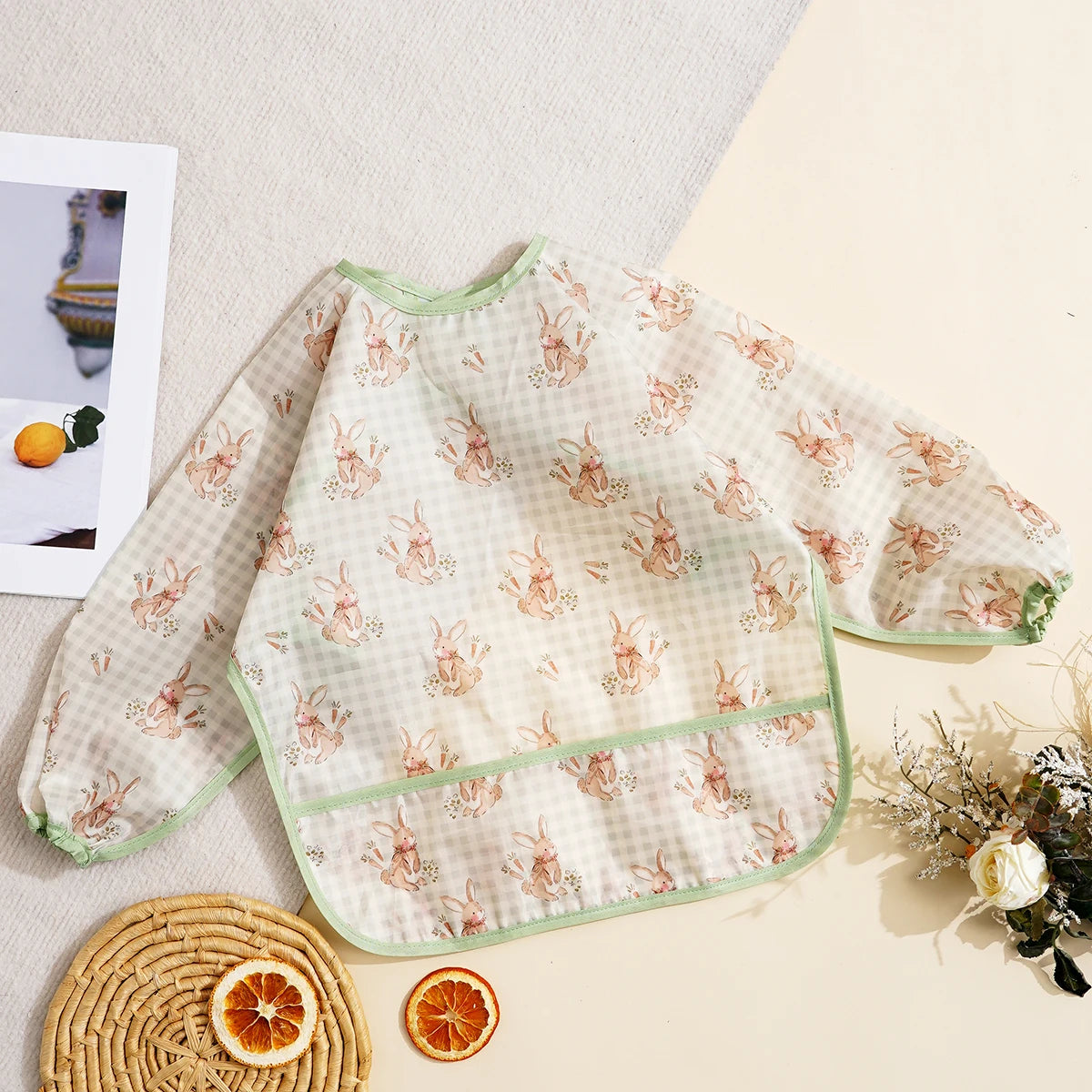 Bavoir bébé imperméable à manches longues