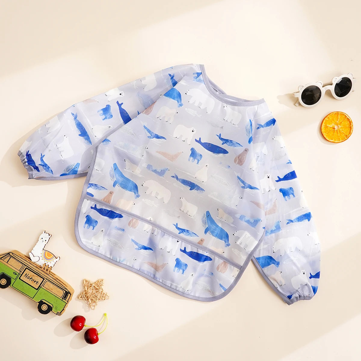 Bavoir bébé imperméable à manches longues