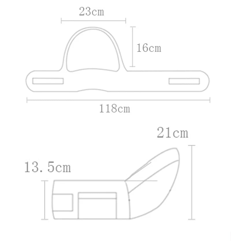 Dimensions du siège et de la ceinture indiquées par le fournisseur