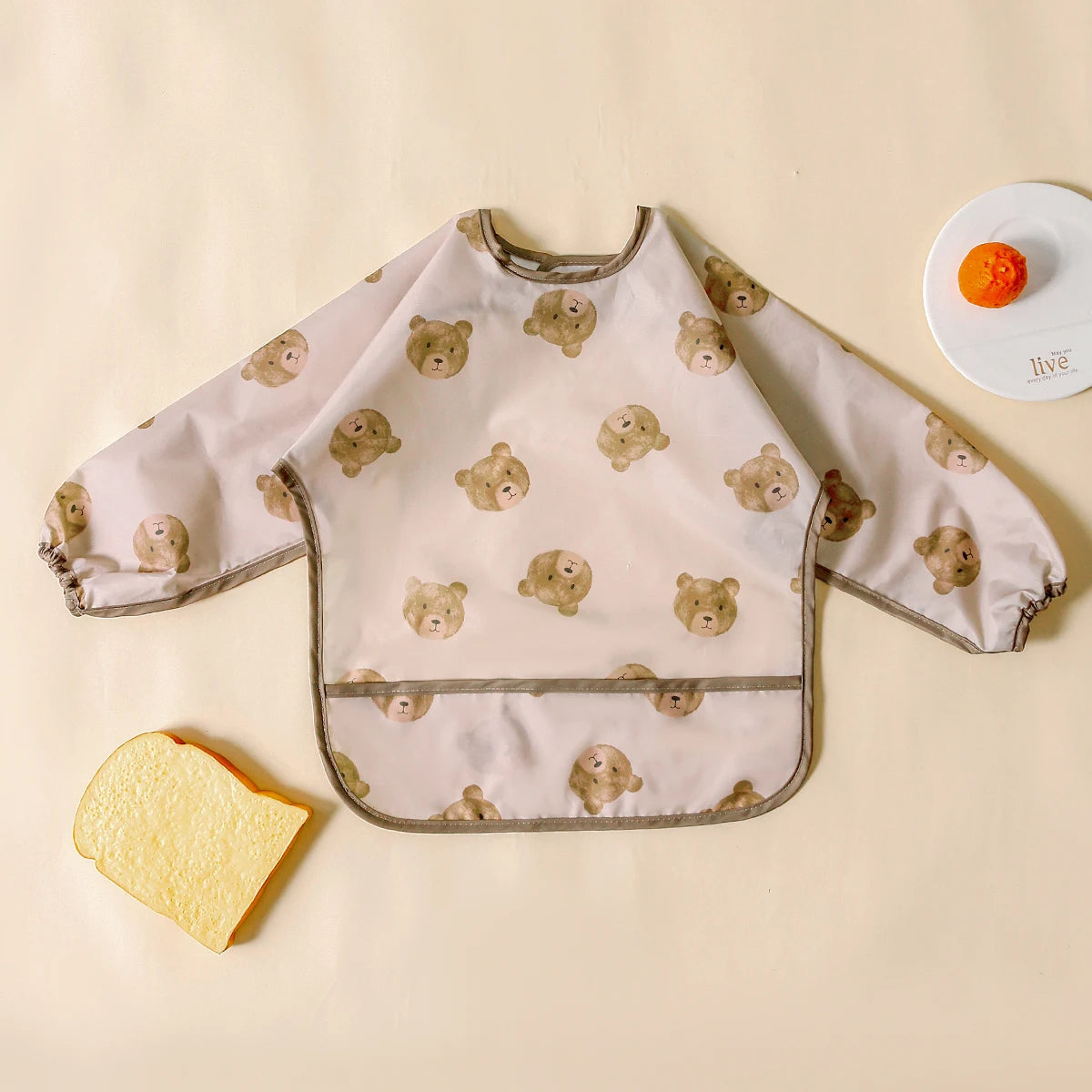 Bavoir bébé imperméable à manches longues