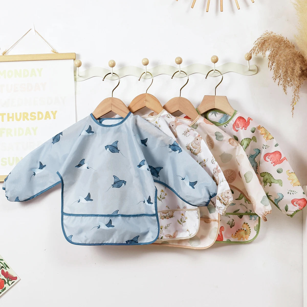 Bavoir bébé imperméable à manches longues