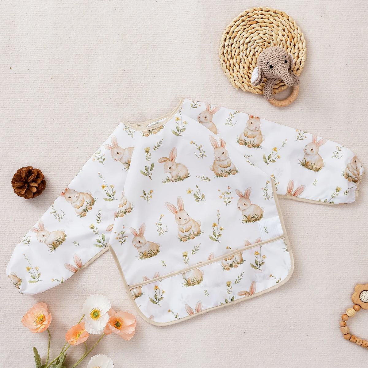 Bavoir bébé imperméable à manches longues