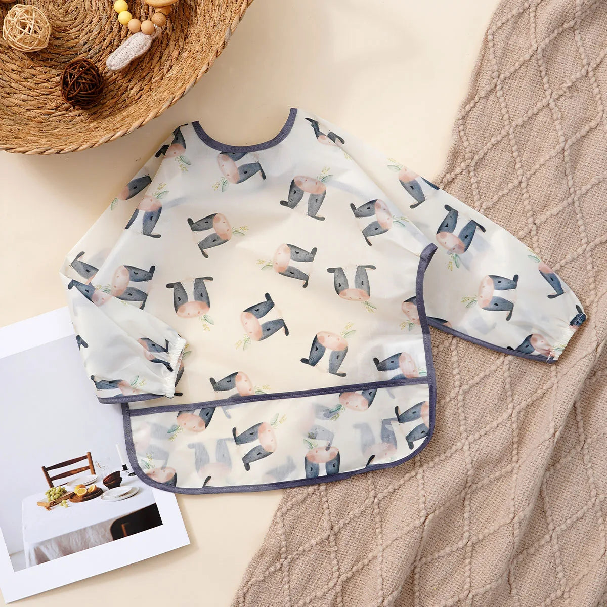Bavoir bébé imperméable à manches longues
