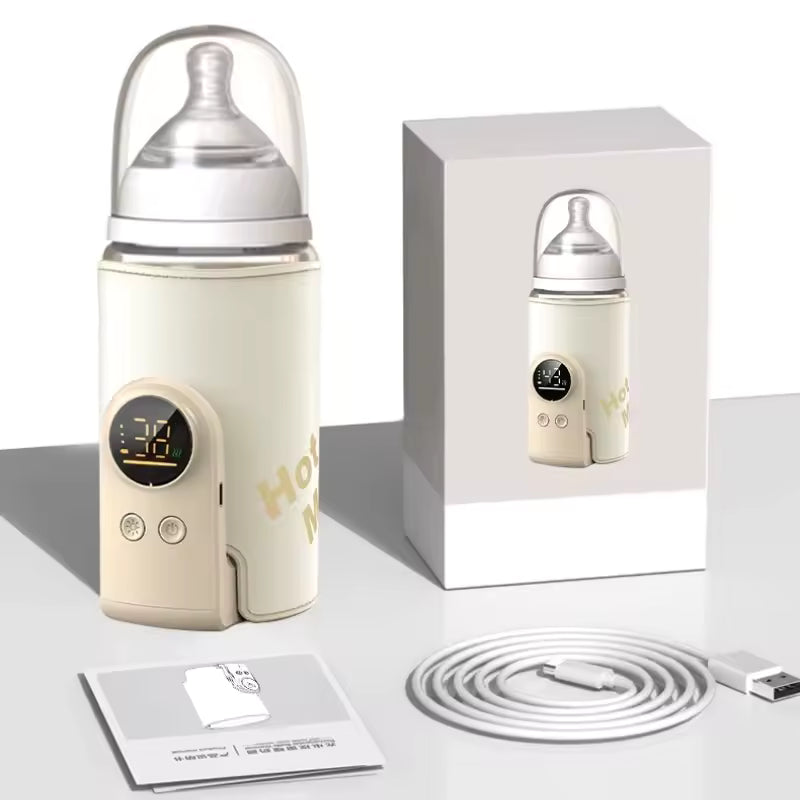 Chauffe-biberon nomade beige avec accessoires