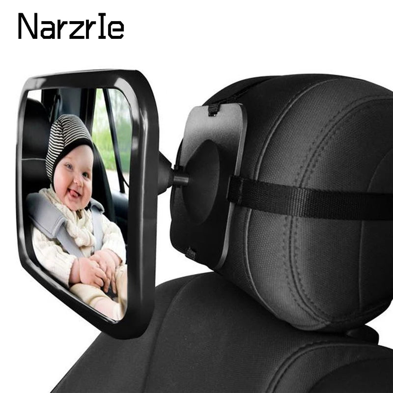 Miroir voiture bébé réglable fixé sur l’appuie-tête arrière