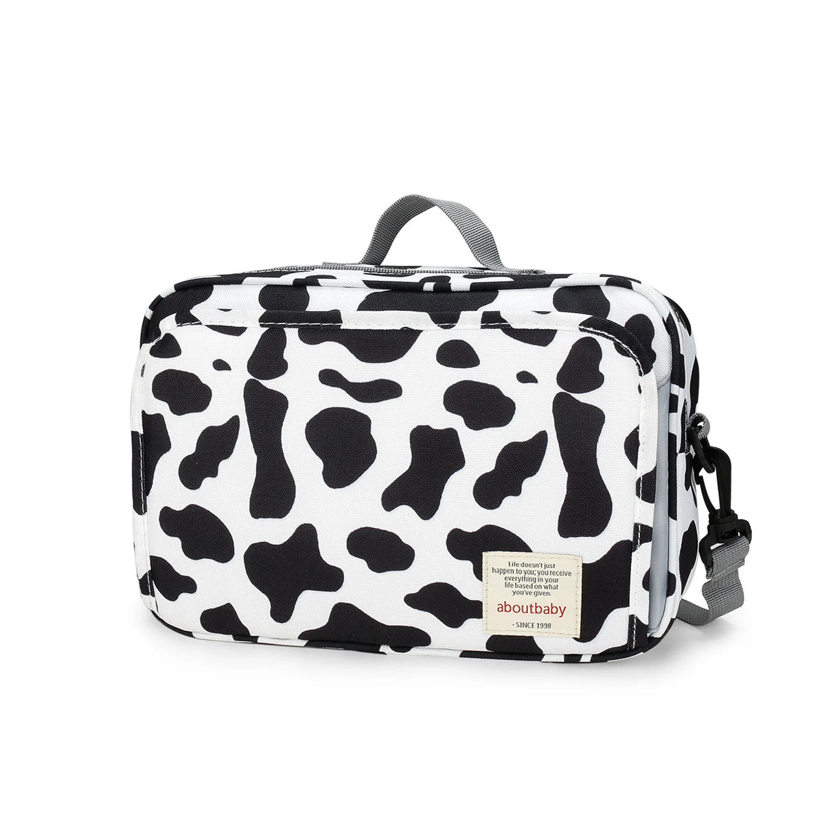 Illustration des compartiments et des différentes vues du sac à langer