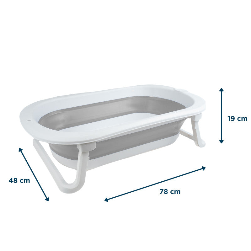 Baignoire pliable bébé Thermobaby FOLDY dépliée avec dimensions
